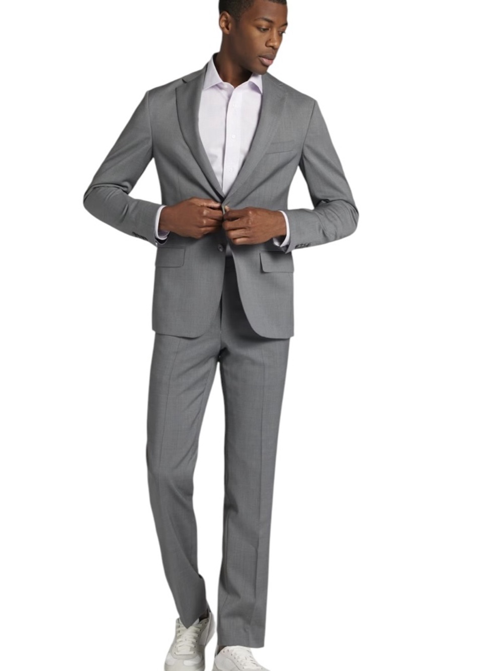 Jos. A. Bank Men's Traveler Collection Wool Two-Piece Suit Tailored Fit 42 S